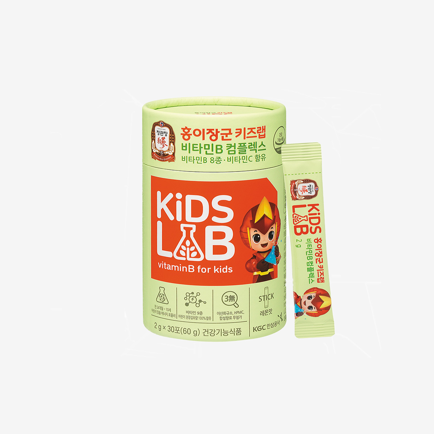 키즈 홍삼 홍이장군 3단계 초등학교 2학년을 위한 키즈랩 키즈비타민 3종
